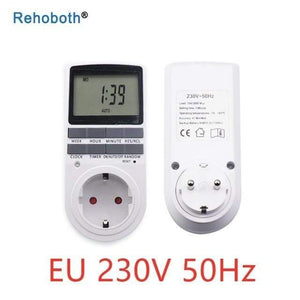 Electronic Digital Timer Switch EU Plug Kitchen Timer Outlet 230V 50HZ 7 Day 12/24 Hour Programmable Timing Socket