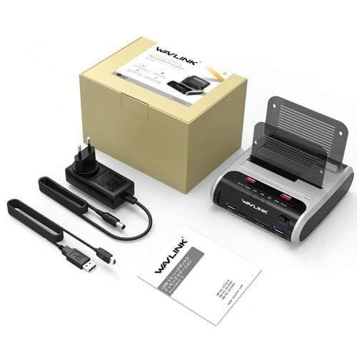 2.5 3.5 inch USB 3.0 to SATA Dual-Bay Hard Drive Docking Station w/ Offline Clone&UASP Card Reader for 2.5"&3.5" HDD SSD