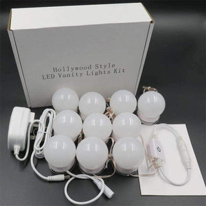 Planet Gates EU Plug / 6 Bulbs / Pure White DGHGF Hollywood Style,LED Vanity Mirror Lights Kit with Dimmable Light Bulbs,Lighting Fixture Strip for Makeup Vanity Table Set