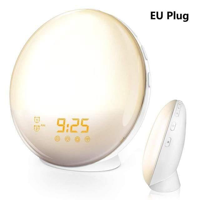 Alarm Clock Wake Up Night Lamp Digital Clock With Snooze Feature Nature Sounds FM Radio Sleep Aid 7 Colors Light