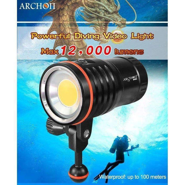 Planet Gates EU Plug ARCHON diving photography light Max 12,000 lumens Positive white lighting diving shooting underwater HD video photo diving light