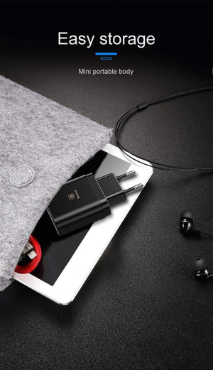 Planet Gates EU Plug Black LED Display 3 USB Charger, Baseus Mobile Phone USB Charger Fast Charging Wall Charger For iPhone Samsung Xiaomi 3.4A Max Charger