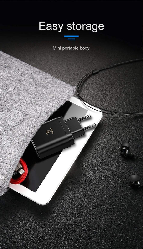 Planet Gates EU Plug Black LED Display 3 USB Charger, Baseus Mobile Phone USB Charger Fast Charging Wall Charger For iPhone Samsung Xiaomi 3.4A Max Charger