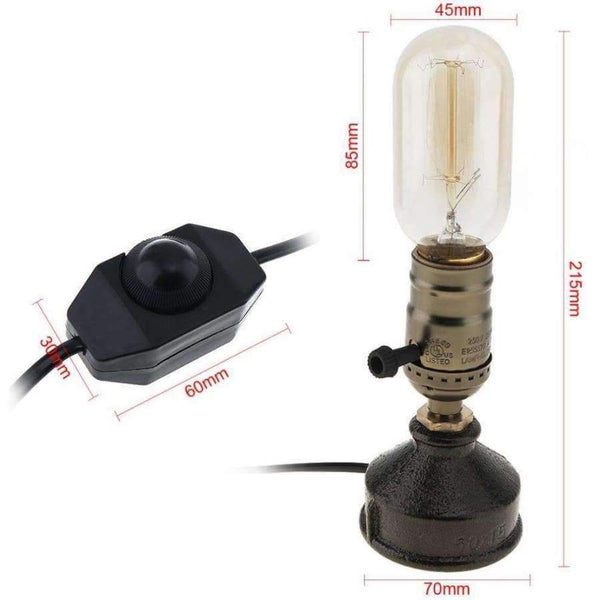 Planet Gates EU Plug Kreativní retro stylová Edisonova žárovka s objímkou 110V-240V 40W a stmívačem pro dekoraci domácího obchodu