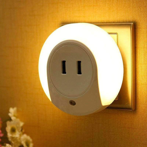 Planet Gates EU plug LED night light sensor 2 USB Charging socket LED 110V 220V 0.5W automatic night lamp intelligence warm white light for bedroom