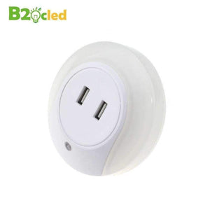 Planet Gates EU plug LED night light sensor 2 USB Charging socket LED 110V 220V 0.5W automatic night lamp intelligence warm white light for bedroom