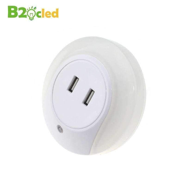 Planet Gates EU plug LED night light sensor 2 USB Charging socket LED 110V 220V 0.5W automatic night lamp intelligence warm white light for bedroom