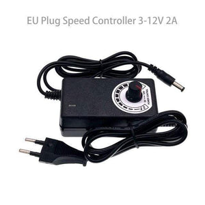 Planet Gates EU Speed Controller 120mm x 25mm 120V 220V AC Powered Cord with Speed Controller DC 3V to 12V, for Router Receiver DVR Xbox 12cm Cooling Fan