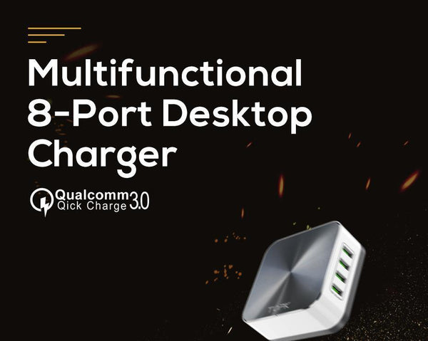 Planet Gates EU TOPK 8-Port 50W Quick Charge 3.0 USB Charger for iPhone Samsung Xiaomi Huawei EU US UK AU Plug Desktop Fast Phone Charger