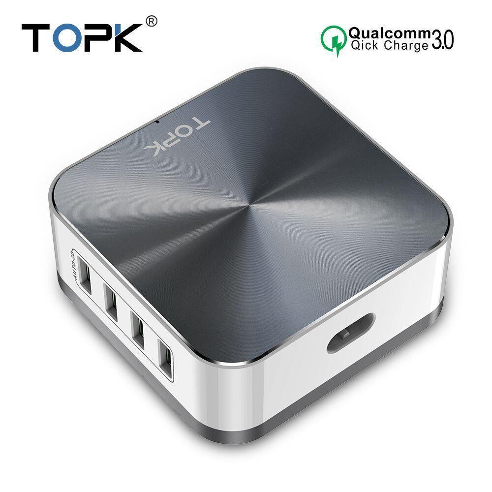 Planet Gates EU TOPK 8-Port 50W Quick Charge 3.0 USB Charger for iPhone Samsung Xiaomi Huawei EU US UK AU Plug Desktop Fast Phone Charger