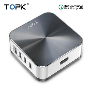 Planet Gates EU TOPK 8-Port 50W Quick Charge 3.0 USB Charger for iPhone Samsung Xiaomi Huawei EU US UK AU Plug Desktop Fast Phone Charger