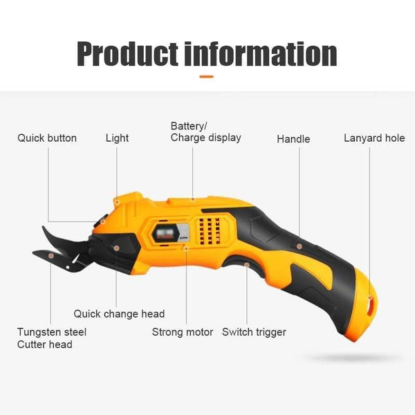 Planet Gates EU/US Electric Cordless Scissors Multipurpose 110V-220V Fabric Leather Cloth Cutting Chargeable Fabric Sewing Handheld Scissors