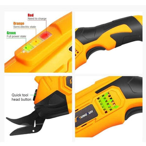 Planet Gates EU/US Electric Cordless Scissors Multipurpose 110V-220V Fabric Leather Cloth Cutting Chargeable Fabric Sewing Handheld Scissors