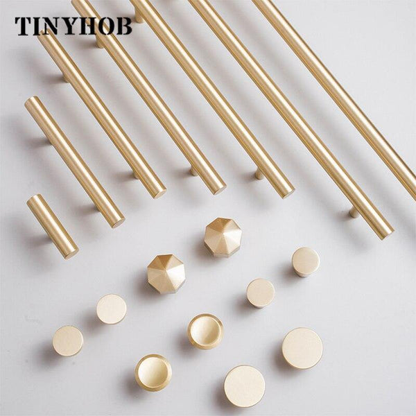 European style/Gold Solid Brass Cabinet Long Handles Furniture Drawer Pulls Drawer T Bar Kitchen Pulls Furniture Handle Hardware