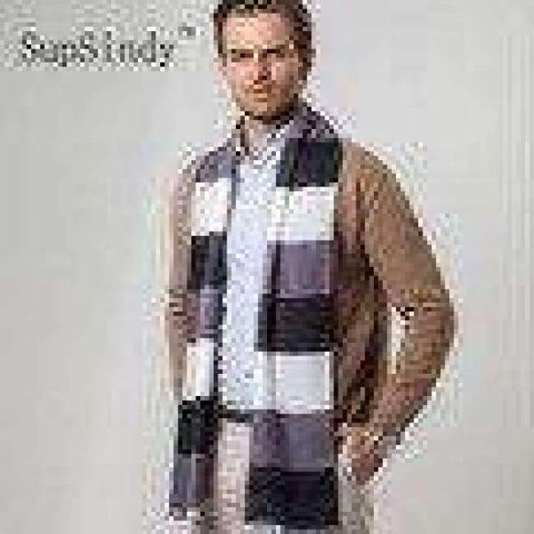 Planet Gates European style Luxury men's scarf Red business casual thick wool scarves imitation cashmere scarves Wrap Warm brushed men 180cm