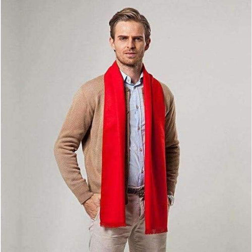 Planet Gates European style Luxury men's scarf Red business casual thick wool scarves imitation cashmere scarves Wrap Warm brushed men 180cm
