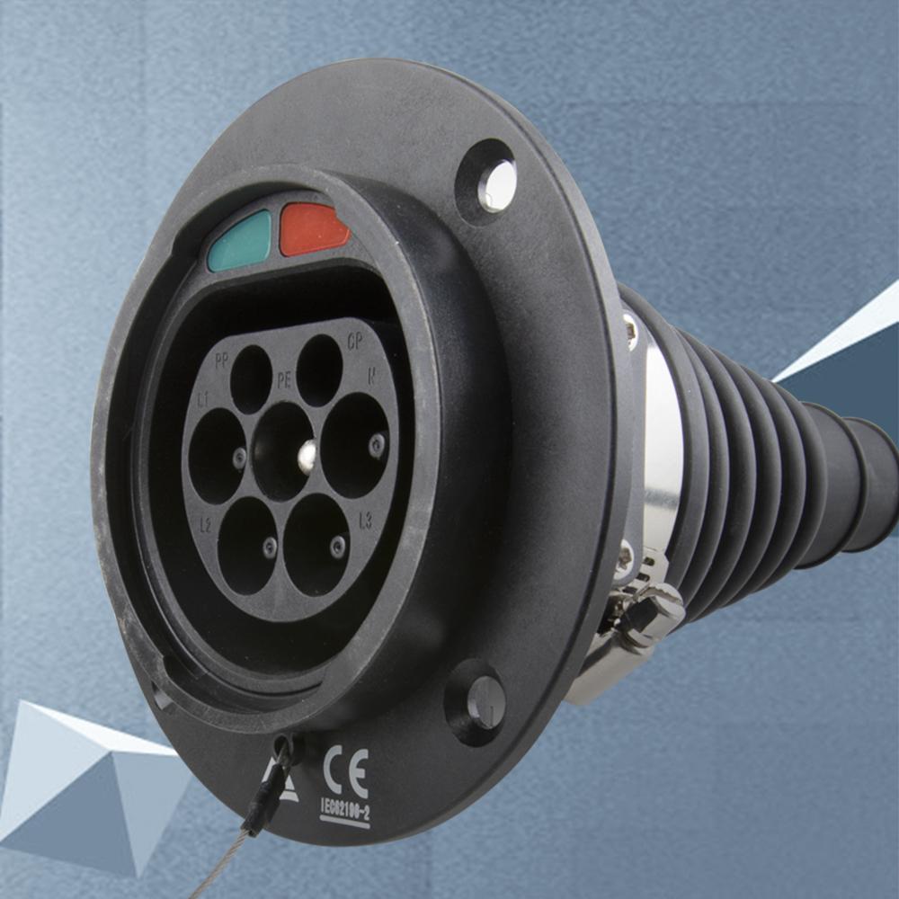 Planet Gates EV Charger Electric Car Adapter EVSE Charging Cable Type2 Inlet to Type1 Plug Flexible 32A 1 Phase For Chevrolet, Fiat 500e..