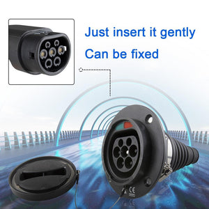 Planet Gates EV Charger Electric Car Adapter EVSE Charging Cable Type2 Inlet to Type1 Plug Flexible 32A 1 Phase For Chevrolet, Fiat 500e..