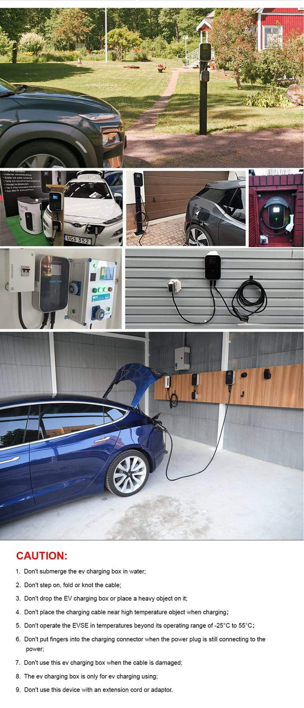Planet Gates EV Charger EVSE Wallbox Wifi Electric Vehicle Charging Station APP with Type 2 Socket 32A 1Phase IEC 62196-2 for Audi BMW