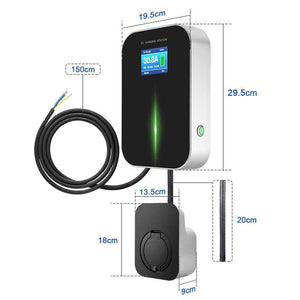 Planet Gates EV Charger EVSE Wallbox Wifi Electric Vehicle Charging Station APP with Type 2 Socket 32A 1Phase IEC 62196-2 for Audi BMW