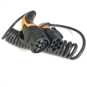 Planet Gates EV Charger Type 2 32A Type 2 to Type 2 EV Charging Cable With 5M Spiral Cable Mennekes Type 2 for Electric Vehicle Car EVSE 22KW
