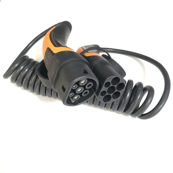 Planet Gates EV Charger Type 2 32A Type 2 to Type 2 EV Charging Cable With 5M Spiral Cable Mennekes Type 2 for Electric Vehicle Car EVSE 22KW