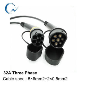 Planet Gates EV Charger Type 2 32A Type 2 to Type 2 EV Charging Cable With 5M Spiral Cable Mennekes Type 2 for Electric Vehicle Car EVSE 22KW