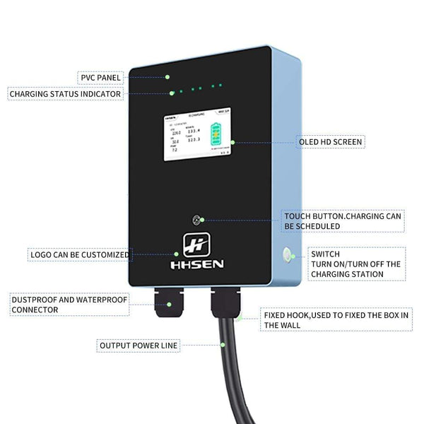 Planet Gates EV Charger wallbox Station 16 Amp Electric Vehicle Charger EVSE 3.84kw Compatible for All Electric EV Cars j1772 type2 240 240V