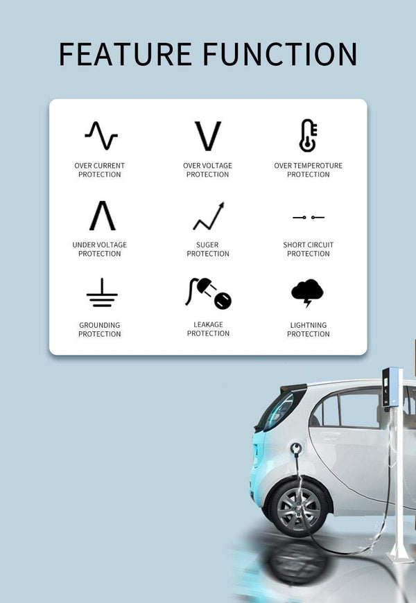 Planet Gates EV Charger wallbox Station 16 Amp Electric Vehicle Charger EVSE 3.84kw Compatible for All Electric EV Cars j1772 type2 240 240V