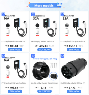 Planet Gates EV Charger wallbox Station 16 Amp Electric Vehicle Charger EVSE 3.84kw Compatible for All Electric EV Cars j1772 type2 240 240V