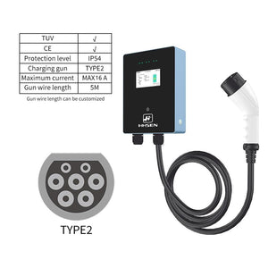 Planet Gates EV Charger wallbox Station 16 Amp Electric Vehicle Charger EVSE 3.84kw Compatible for All Electric EV Cars j1772 type2 240 240V