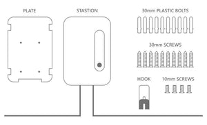 Planet Gates EV Charging Station Cable 32A Electric Vehicle Car Charger EVSE Wallbox Wall Mount Type 2 Cable IEC 62196-2 Level 2 240V 7.6KW