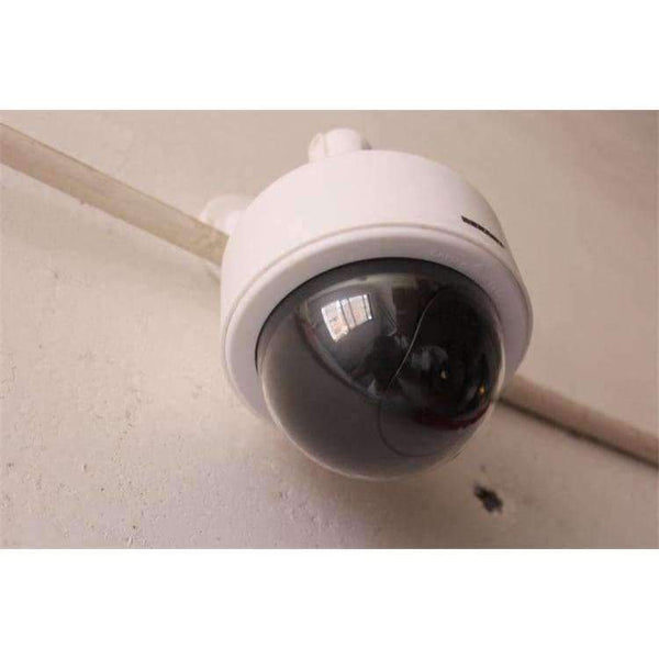 Planet Gates Eva2king outdoor CCTV Fake Simulation Dummy Camera Flashing LED Light Fake Camera Home Surveillance Security Dome White monitor