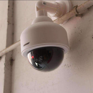Planet Gates Eva2king outdoor CCTV Fake Simulation Dummy Camera Flashing LED Light Fake Camera Home Surveillance Security Dome White monitor