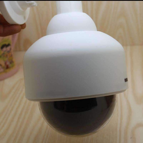 Planet Gates Eva2king outdoor CCTV Fake Simulation Dummy Camera Flashing LED Light Fake Camera Home Surveillance Security Dome White monitor