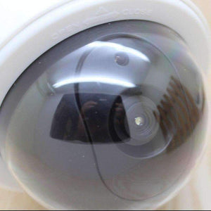 Planet Gates Eva2king outdoor CCTV Fake Simulation Dummy Camera Flashing LED Light Fake Camera Home Surveillance Security Dome White monitor