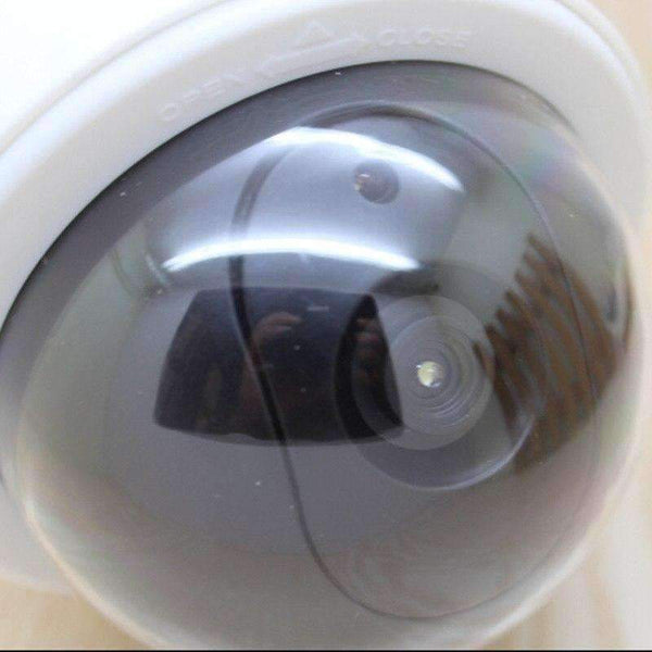 Planet Gates Eva2king outdoor CCTV Fake Simulation Dummy Camera Flashing LED Light Fake Camera Home Surveillance Security Dome White monitor