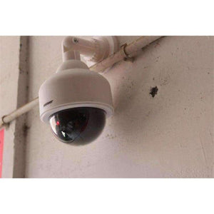 Planet Gates Eva2king outdoor CCTV Fake Simulation Dummy Camera Flashing LED Light Fake Camera Home Surveillance Security Dome White monitor