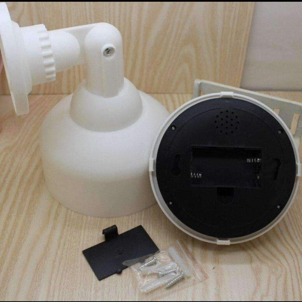 Planet Gates Eva2king outdoor CCTV Fake Simulation Dummy Camera Flashing LED Light Fake Camera Home Surveillance Security Dome White monitor