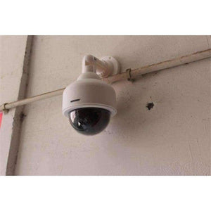 Planet Gates Eva2king outdoor CCTV Fake Simulation Dummy Camera Flashing LED Light Fake Camera Home Surveillance Security Dome White monitor