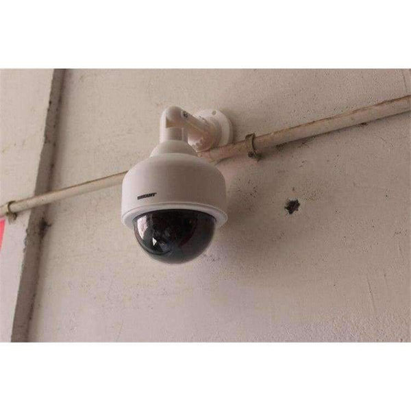Planet Gates Eva2king outdoor CCTV Fake Simulation Dummy Camera Flashing LED Light Fake Camera Home Surveillance Security Dome White monitor