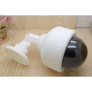Planet Gates Eva2king outdoor CCTV Fake Simulation Dummy Camera Flashing LED Light Fake Camera Home Surveillance Security Dome White monitor