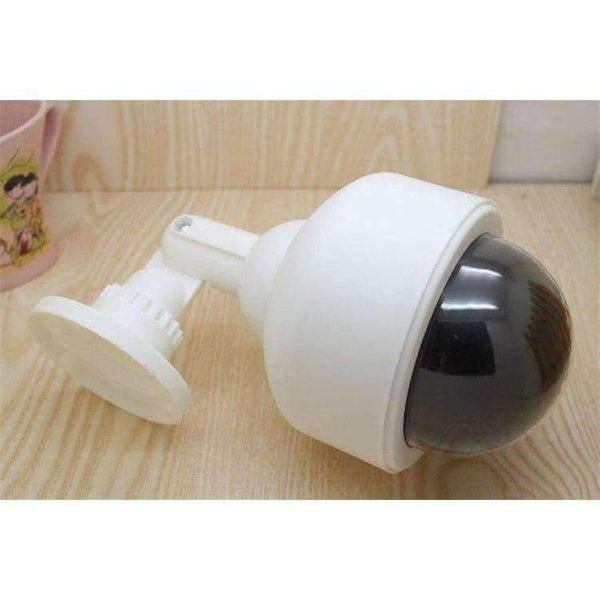 Planet Gates Eva2king outdoor CCTV Fake Simulation Dummy Camera Flashing LED Light Fake Camera Home Surveillance Security Dome White monitor