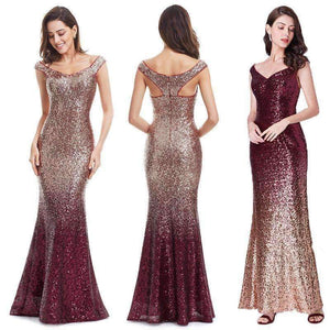 Planet Gates Evening Dress Long Sparkle 2018 New V-Neck Women Elegant EB29998 Sequin Mermaid Maxi Evening Party Gown Dress abendkleider 2018