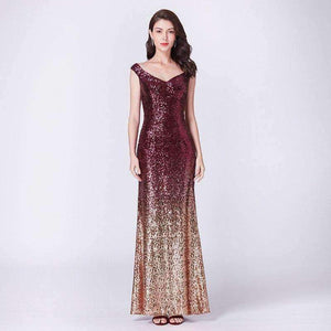 Planet Gates Evening Dress Long Sparkle 2018 New V-Neck Women Elegant EB29998 Sequin Mermaid Maxi Evening Party Gown Dress abendkleider 2018