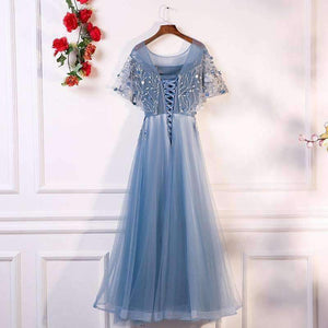 Planet Gates Evening Dresses Long 2018 New O-neck With Jacket Luxury Appliques Flower Tulle Formal Evening Gown