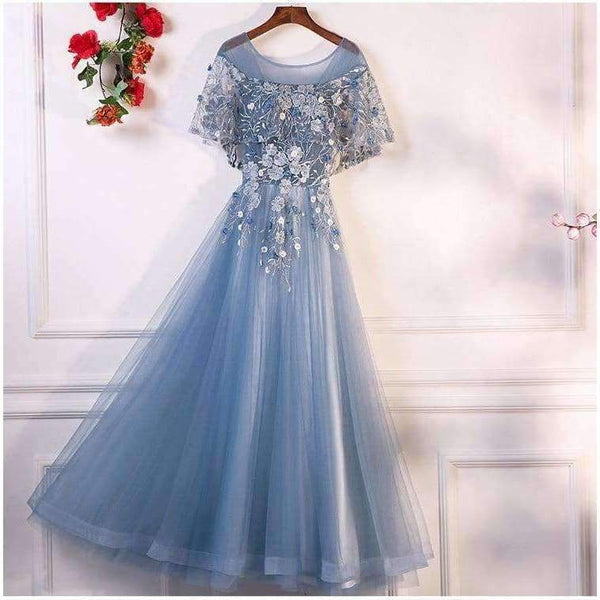 Planet Gates Evening Dresses Long 2018 New O-neck With Jacket Luxury Appliques Flower Tulle Formal Evening Gown