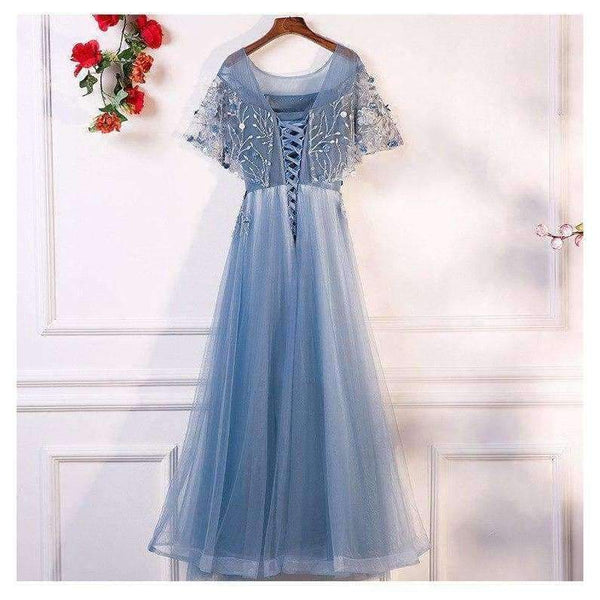 Planet Gates Evening Dresses Long 2018 New O-neck With Jacket Luxury Appliques Flower Tulle Formal Evening Gown