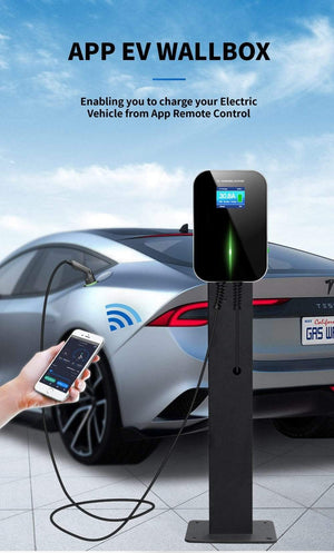 Planet Gates EVSE APP Control Charger Wallbox 32A 1Phase 7.2KW EV Electric Vehicle Charging Station with Type 2 6.1M Cable IEC 62196-2 Plug