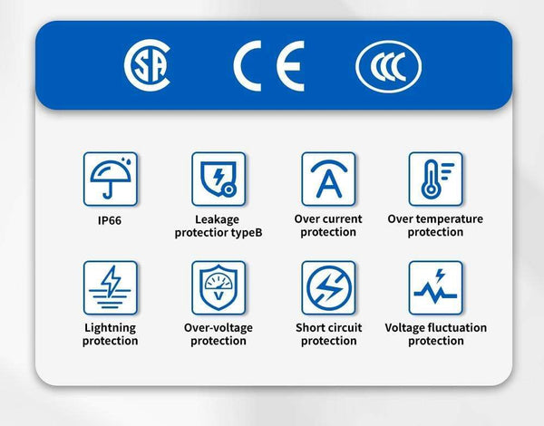 Planet Gates EVSE APP Control Charger Wallbox 32A 1Phase 7.2KW EV Electric Vehicle Charging Station with Type 2 6.1M Cable IEC 62196-2 Plug